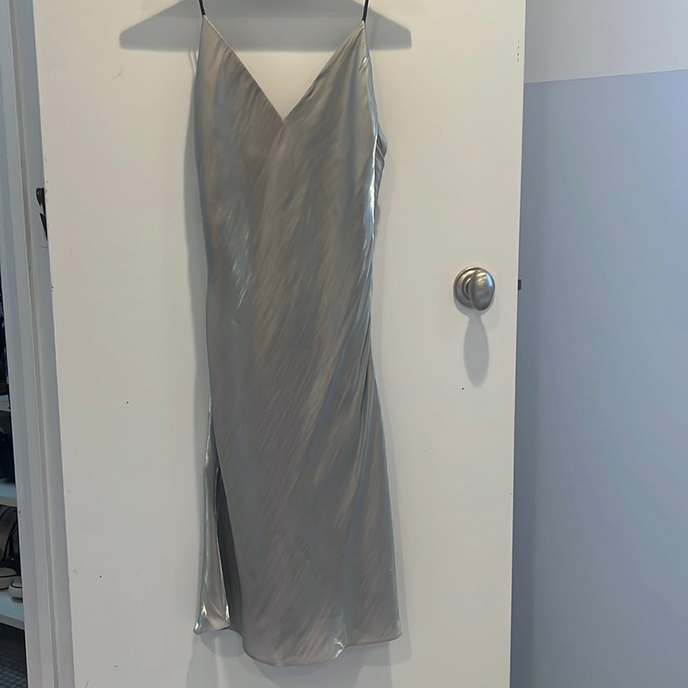 Silver midi dress, rag and bone